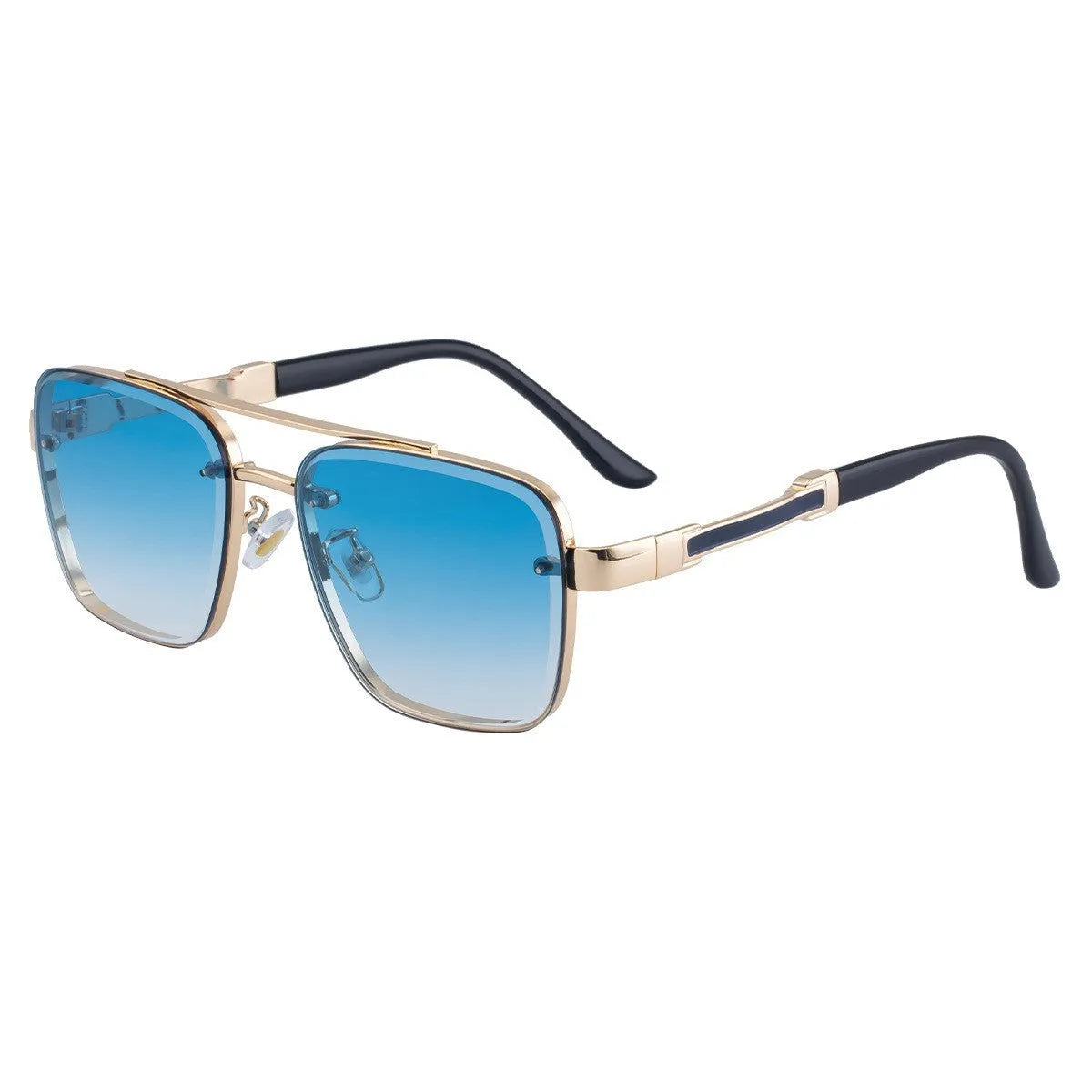 Men's vintage sunglasses with PC lenses in gold double gray colour with European styling
