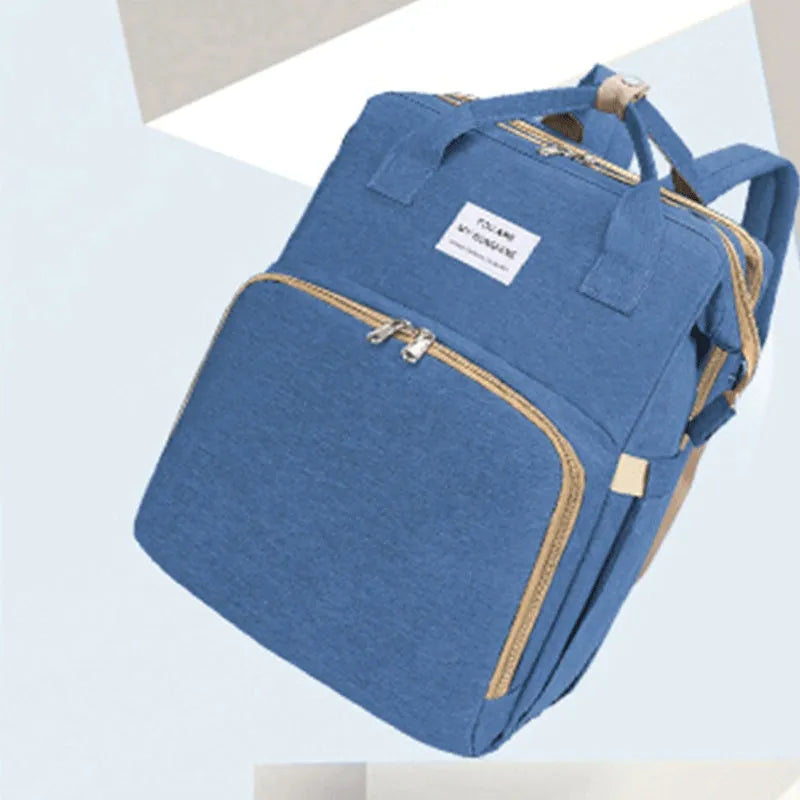 Nylon mother and baby bag with curved shoulder strap and USB charging port in multiple colour options