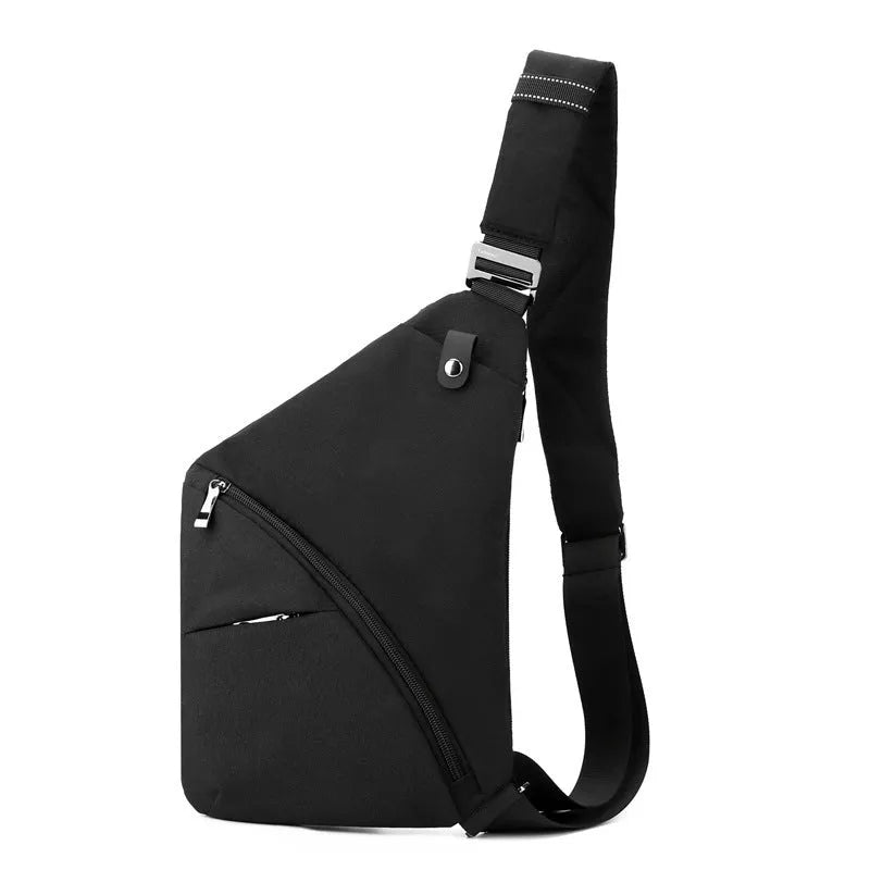 Men's Oxford cloth crossbody chest bag in urban simplicity style with letter pattern elements