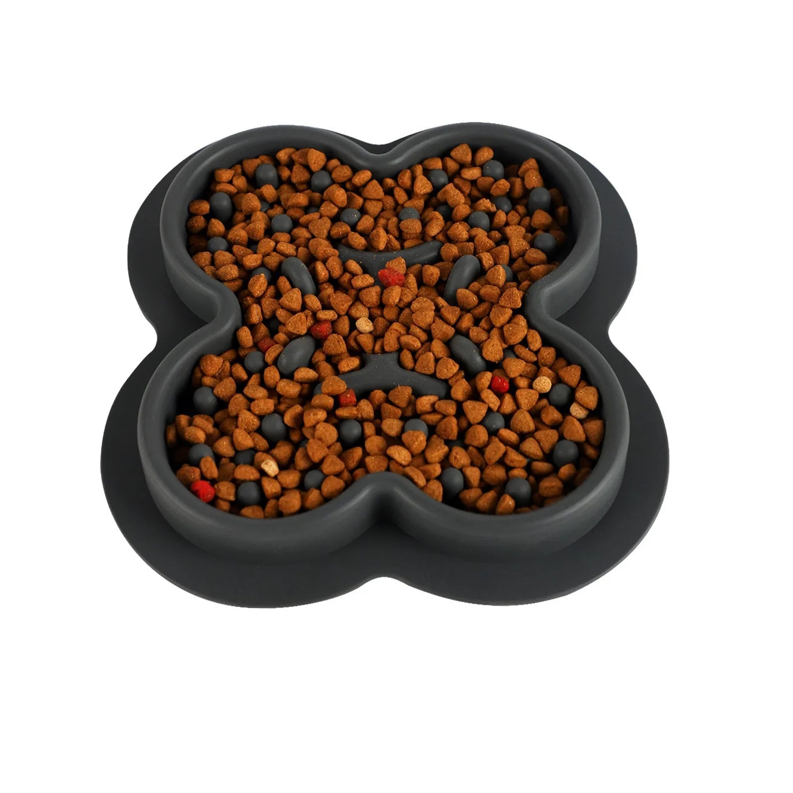 Silicone pet slow feeder licking mat in green colour with textured surface and non-slip base.