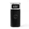 Black portable wireless smart air pump with LED light, 15cm tube, and multiple nozzle attachments
