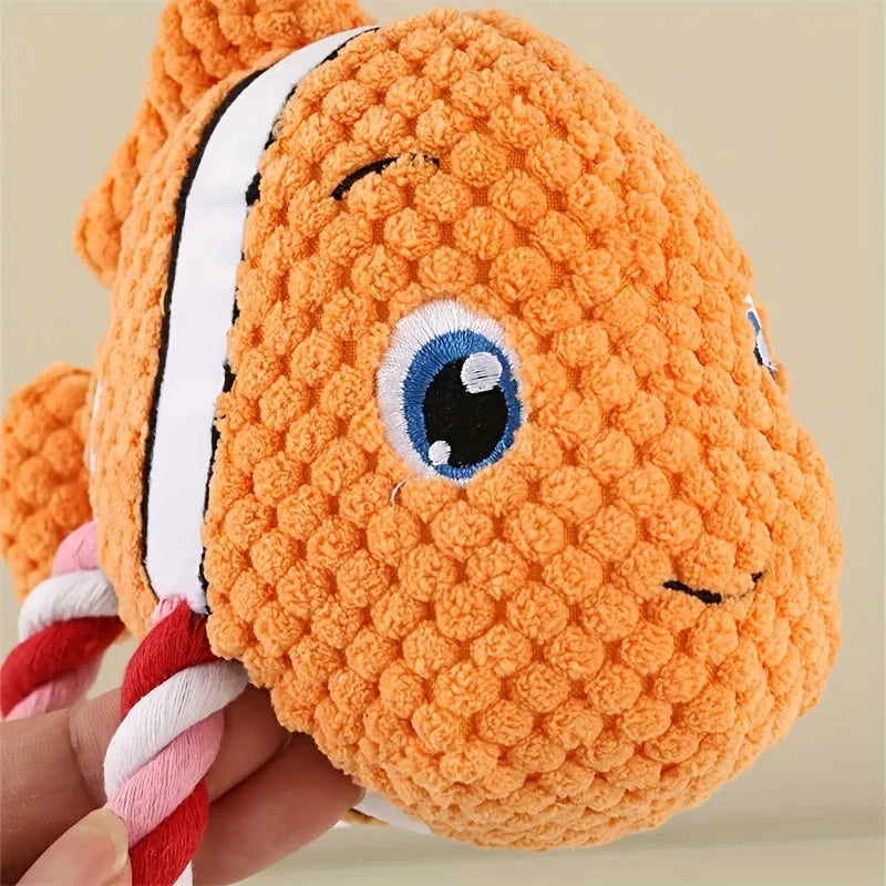 Turtle shaped dog chewing toy with rope knot legs and natural rubber shell in grey, green or orange