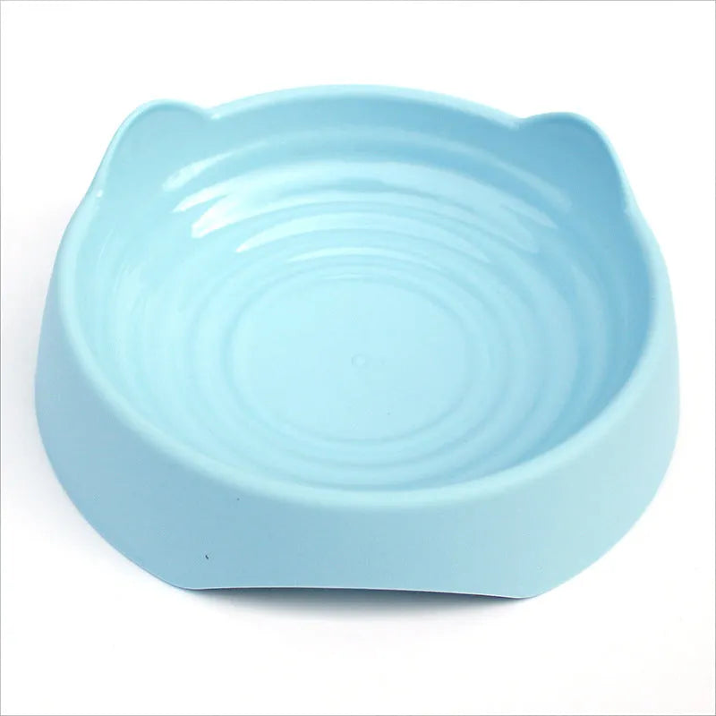 Blue ceramic dog slow feeder puzzle bowl with maze cups for large breed dogs.