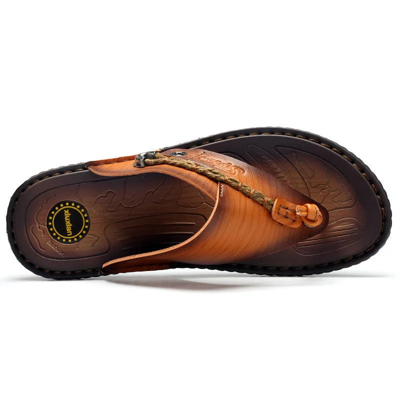 Plus size herringbone patterned outdoor slippers in dark blue or khaki with rubber sole