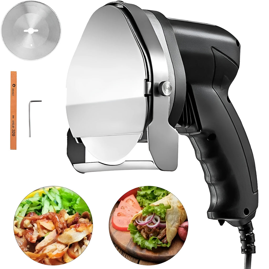 Black electric meat cleaver for turkey barbecue machines with adjustable cutting size 0-3.3 inches
