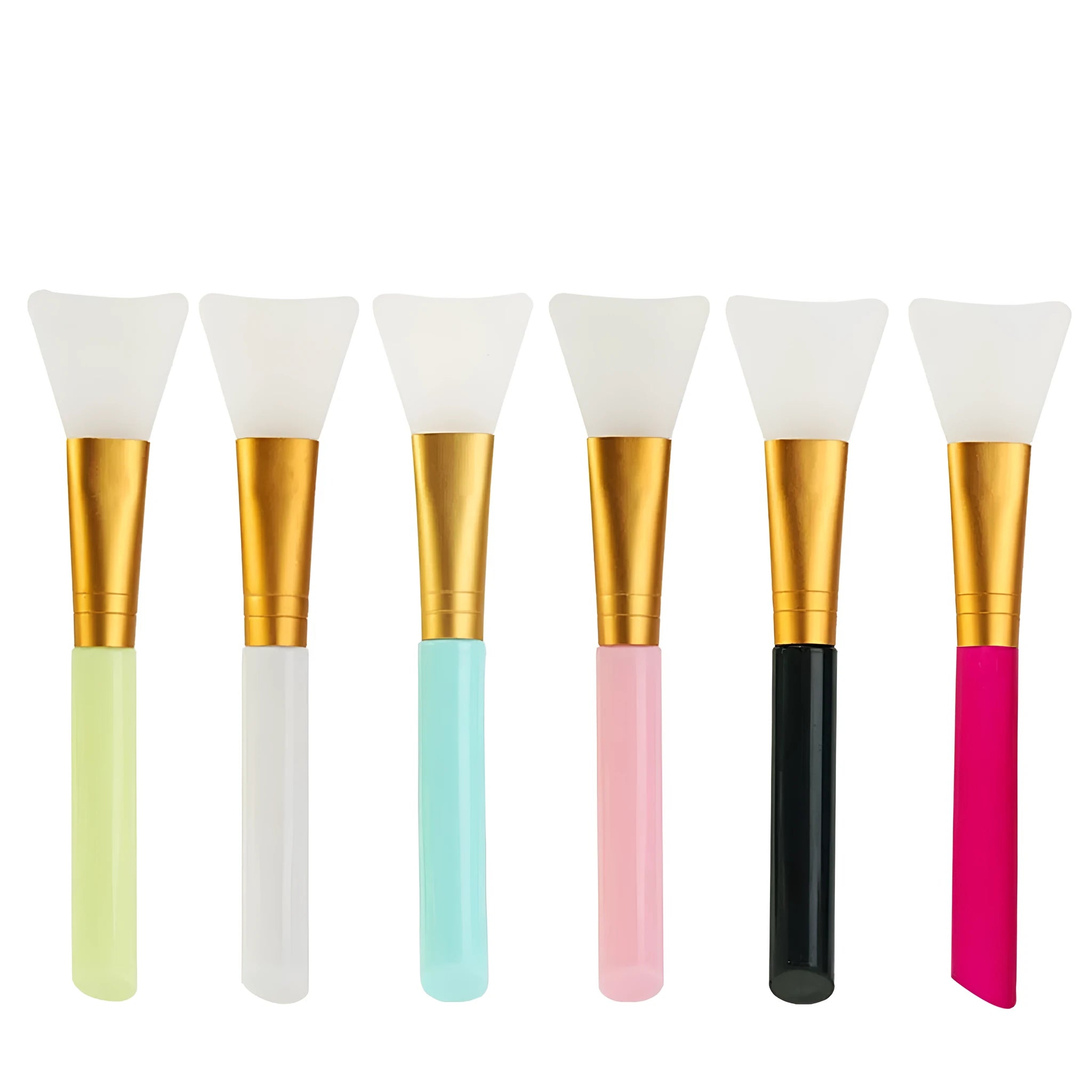 Silicone face mask applicator spatula brush in assorted colours for clay and skincare application