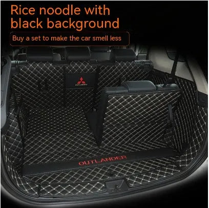 Mitsubishi Outlander car boot mat with 3D edging in wine red colour with contrasting stitching.