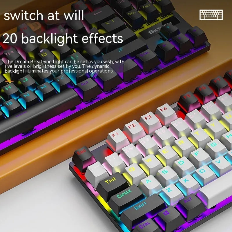 K87 mechanical keyboard with metal case and choice of green or red mechanical switches