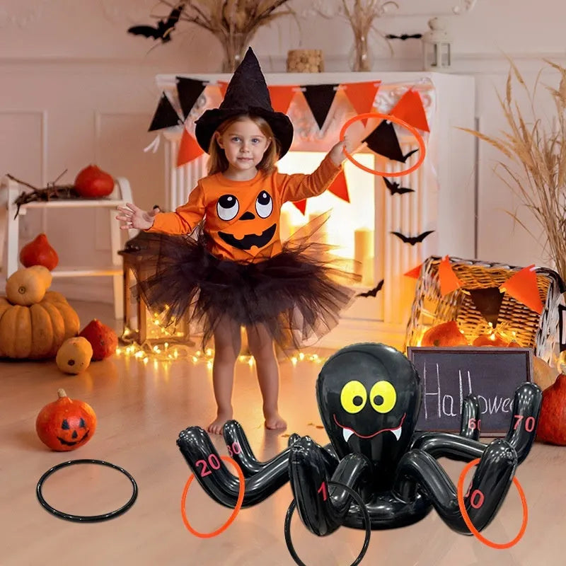 PVC inflatable character ferrule throwing toy in multiple Halloween and festive designs