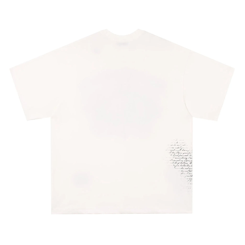 American retro hip hop gothic pure cotton T-shirt with letter print in black or white colour