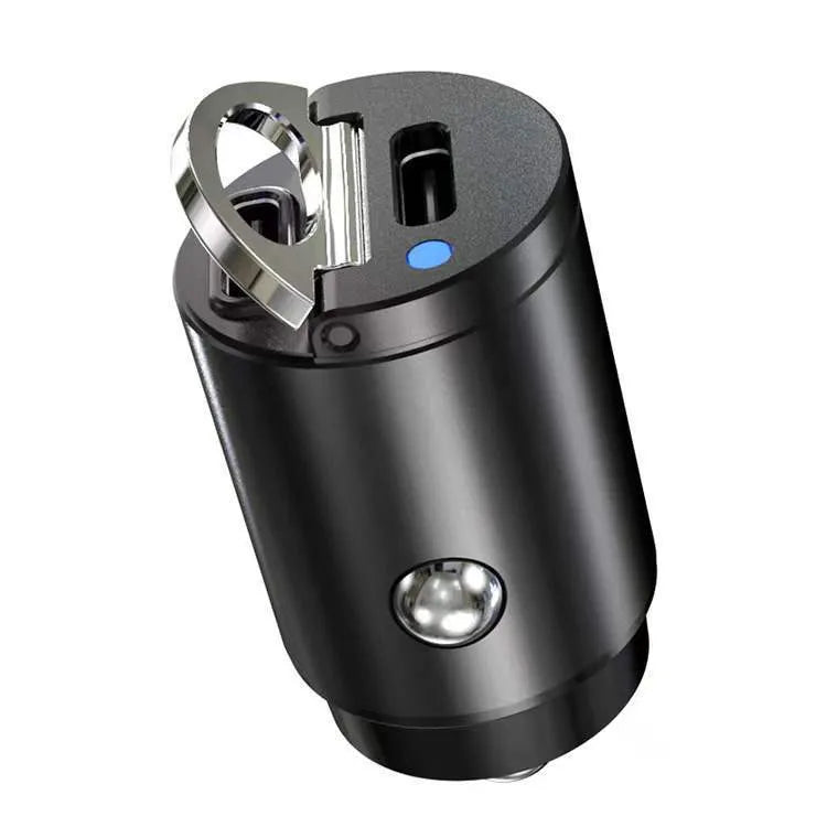 Mini 30W zinc alloy car cigarette lighter charger in black colour