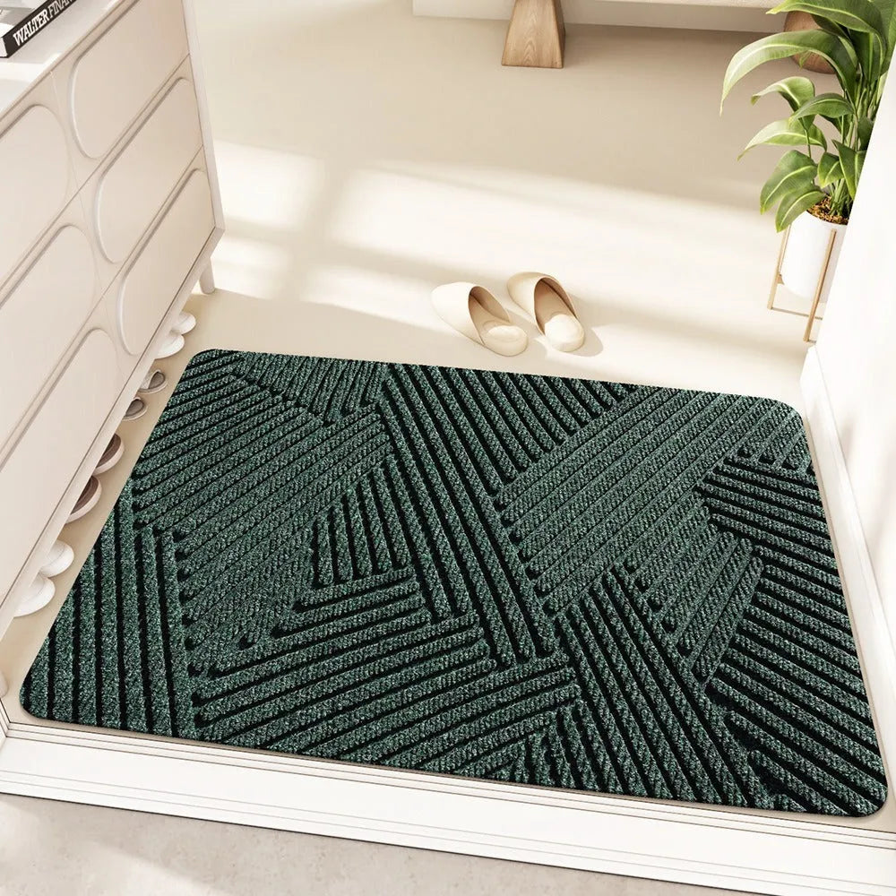 Alien shaped floor mat with cartoon pattern in blue colour