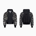 Women's printed loose trousers set with matching hoodie in polyester fabric for street fashion