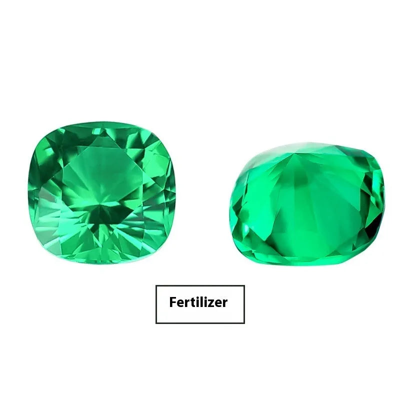 Columbia green synthetic emerald loose gemstone in round and rectangular emerald cut shapes