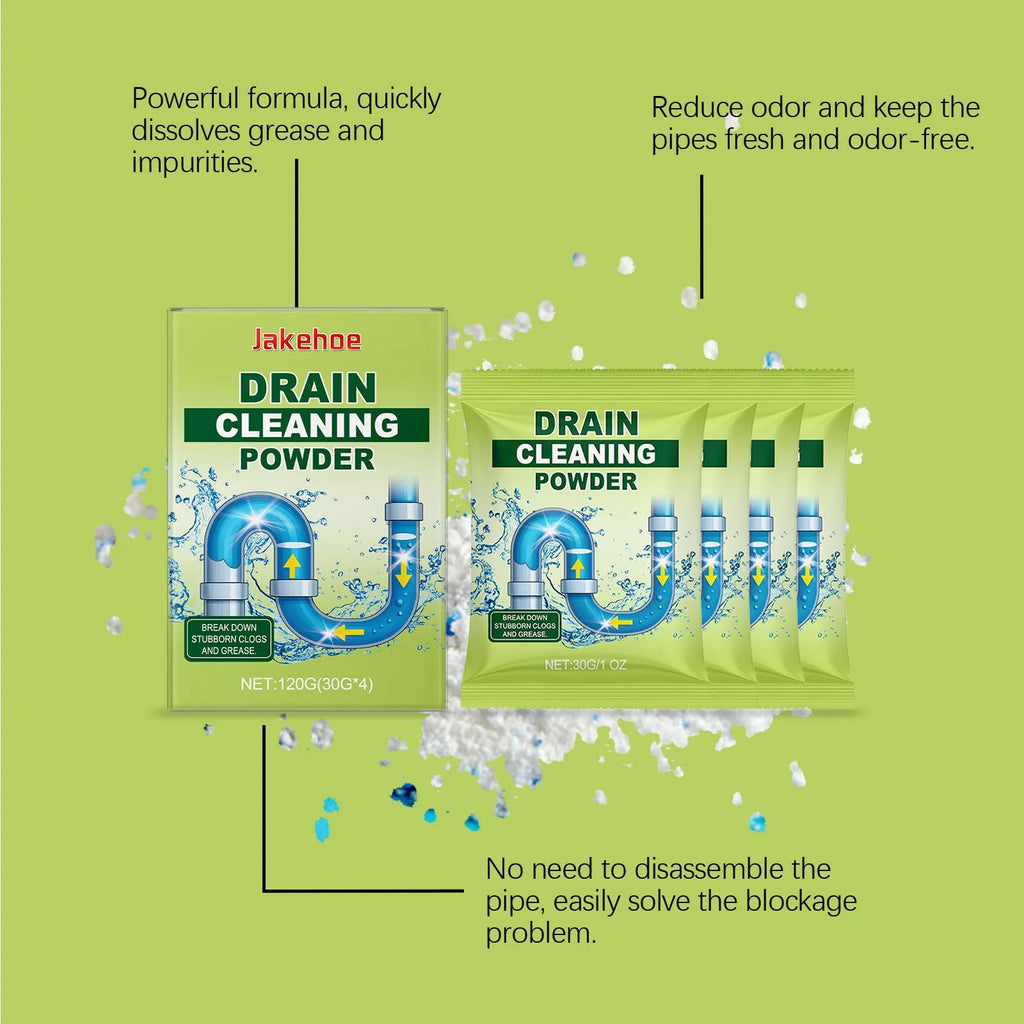120g drain cleaning powder container with chemical formula for unblocking household plumbing