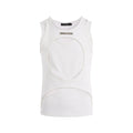 Men's black sleeveless loose-fit pullover waistcoat with a round neck, shown on a hanger.