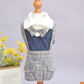 Orange and dark blue cotton dog suit shirt for small breeds in five sizes
