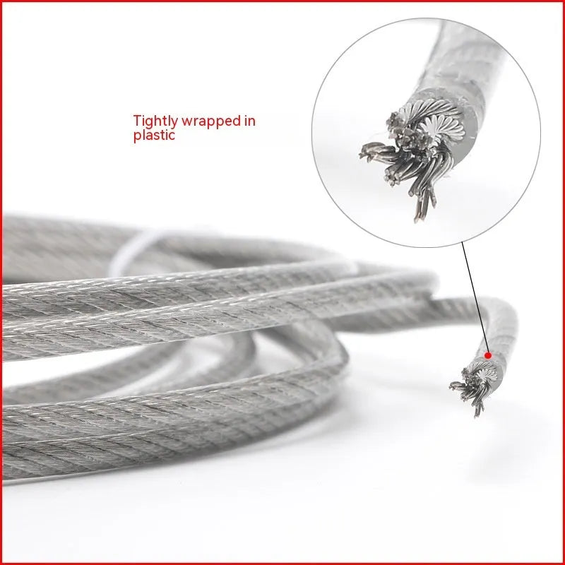 Coil of 304 stainless steel invisible anti-theft security wire with double twist construction.