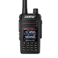 Black Interphone waterproof aviation headset with plastic shell, antenna, battery, back clip, charger, cable, and accessories