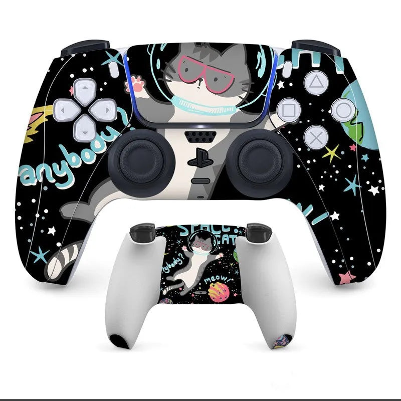 PS5 controller protection stickers with micro-frosted PVC surface in various design styles