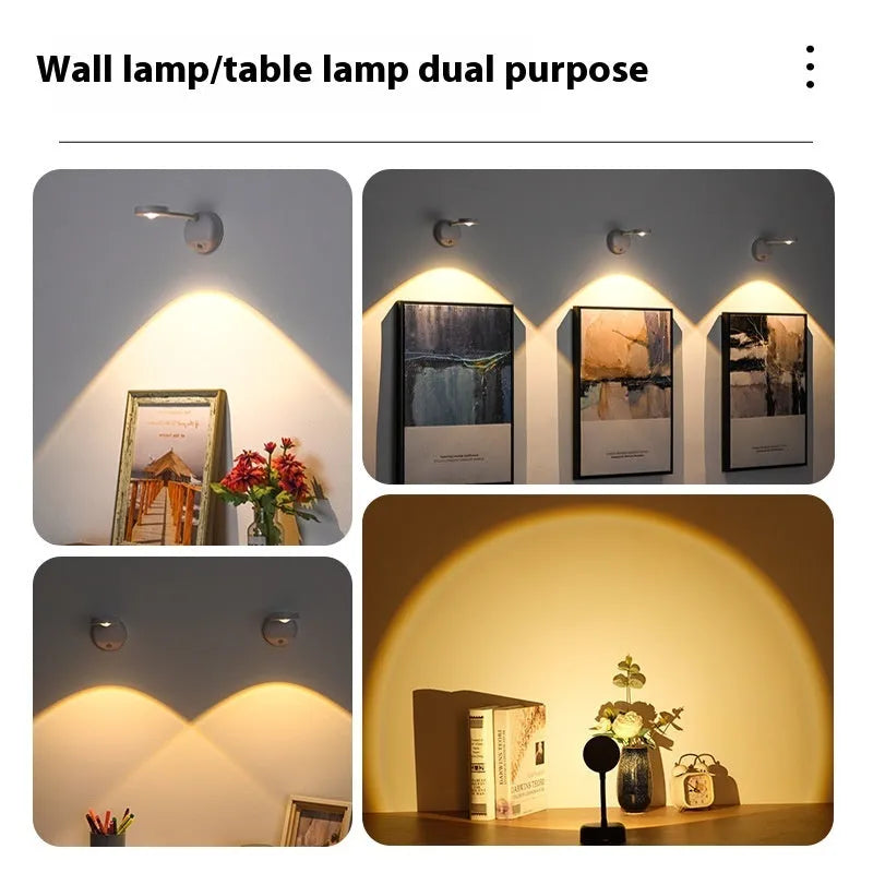Rechargeable geometric wall lamp in black or white with remote control
