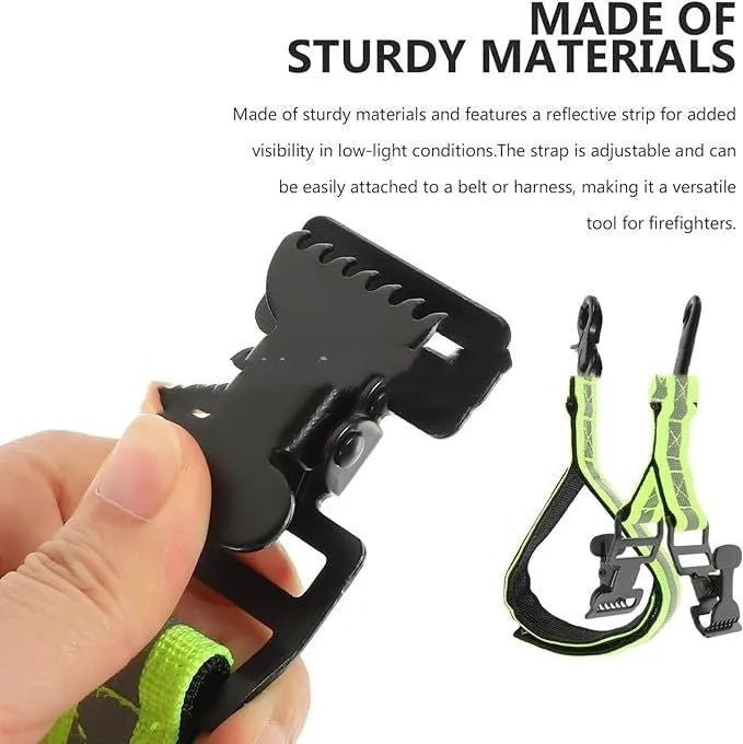 Fluorescent green safety gloves clip with metal buckle and reflective elements for industrial use