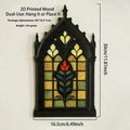 Black wooden gothic arch door frame wall shelf storage rack decorative pendant.