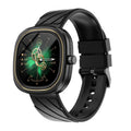 Smart bracelet watch with square touch screen display on adjustable silicone wristband in black colour