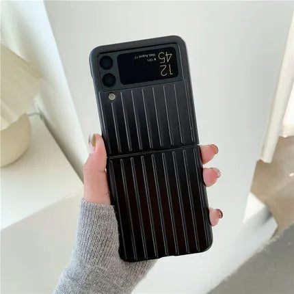 Samsung Z Flip3 ultra-thin flip phone case in seven colour options showing front and back coverage