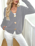 Women's deer plush sweater coat with princess sleeves in black or grey colour options