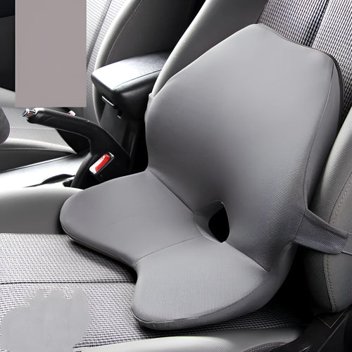 Car seat lumbar support waist pad with memory cotton, shown in beige colour.