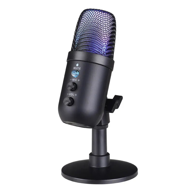 Black USB microphone for computer and mobile phone karaoke live streaming