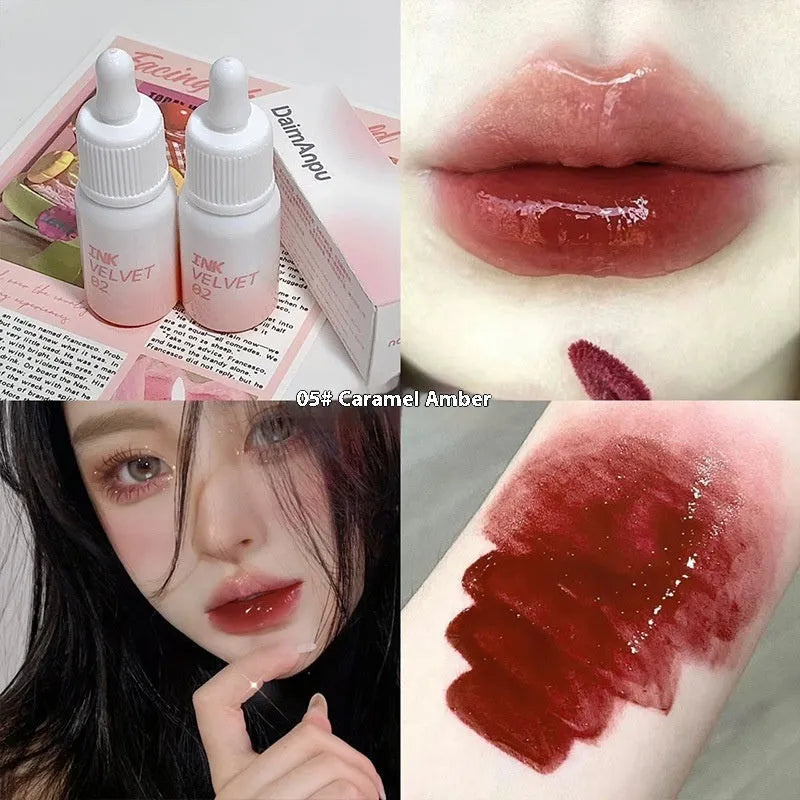 Mirror Lip Lacquer tube in the Milk Huhoo series, showing one of four available shades with 3.5g net content.