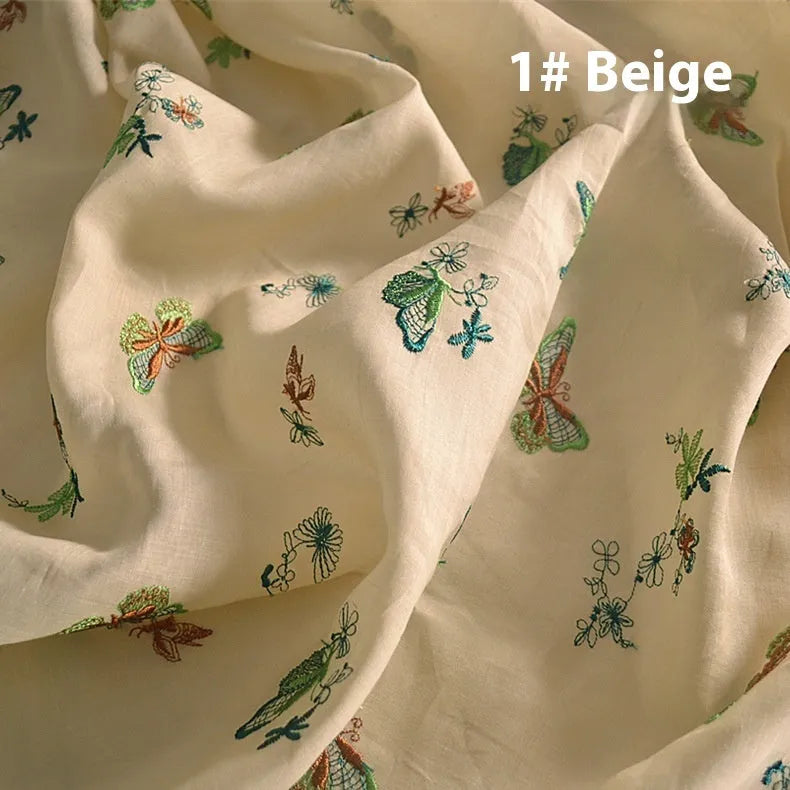 Pure ramie fabric for Hanfu clothing in beige, dark green and grass green colours