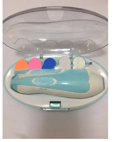 Ultra-quiet electric baby nail polisher pen in pink colour with filing head and night light