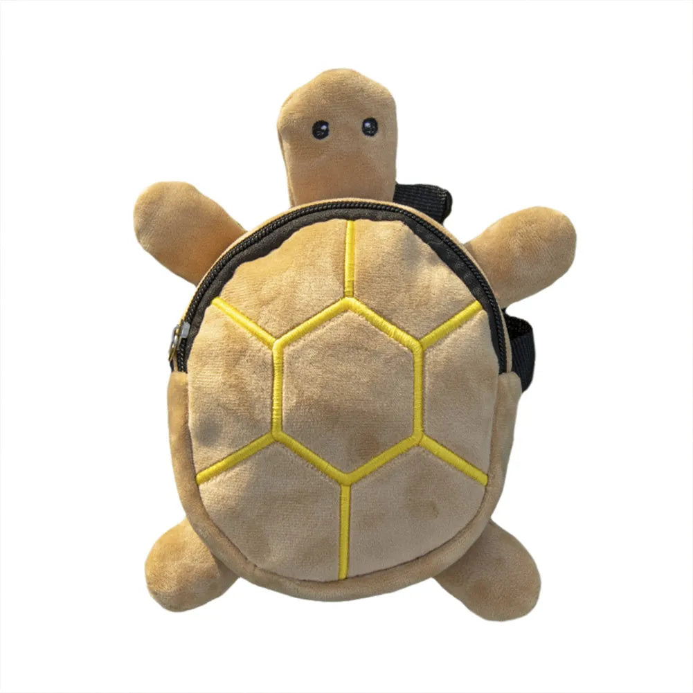 Cartoon turtle shape dog backpack harness vest with metal zipper in velvet material