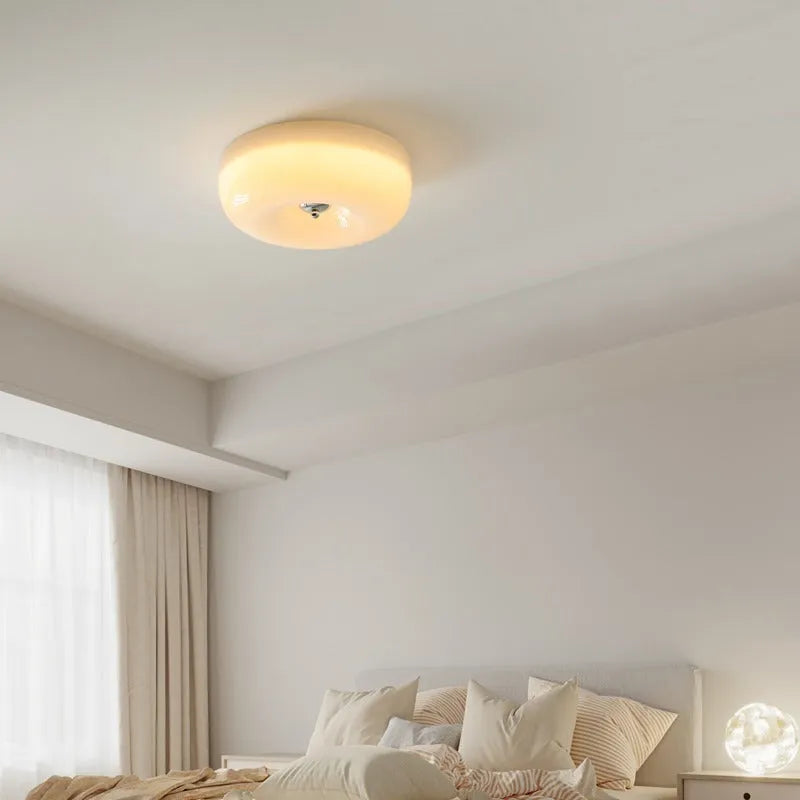 Cream coloured American style bedroom ceiling light with three colour temperature settings