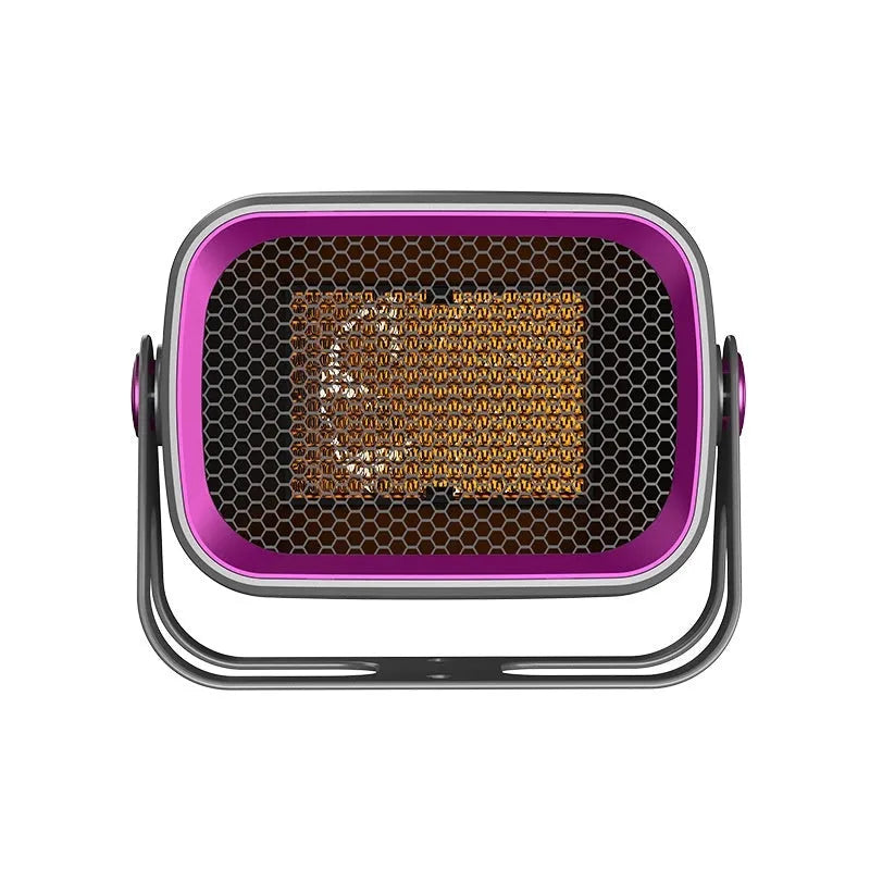 Desktop ceramic heater in grey colour with rotatable design and push-button controls