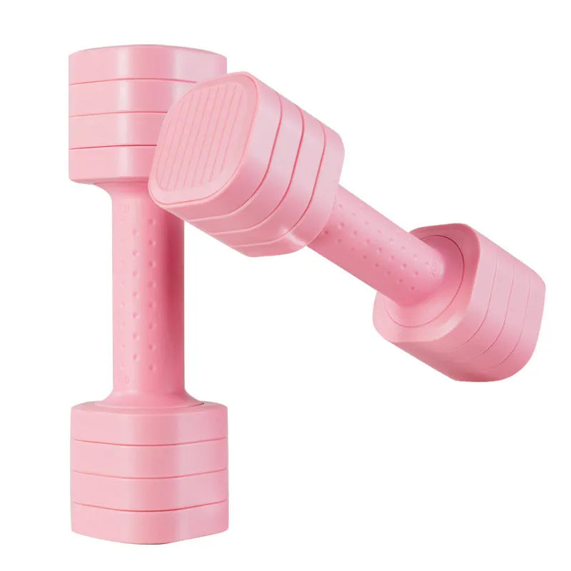 Detachable ABS plastic dumbbell set for women's fitness in choice of four colours
