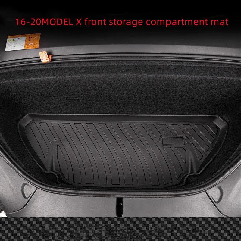 Rubber Tesla car floor mats with TPE footrests for Model 3, Y, S, and X vehicles