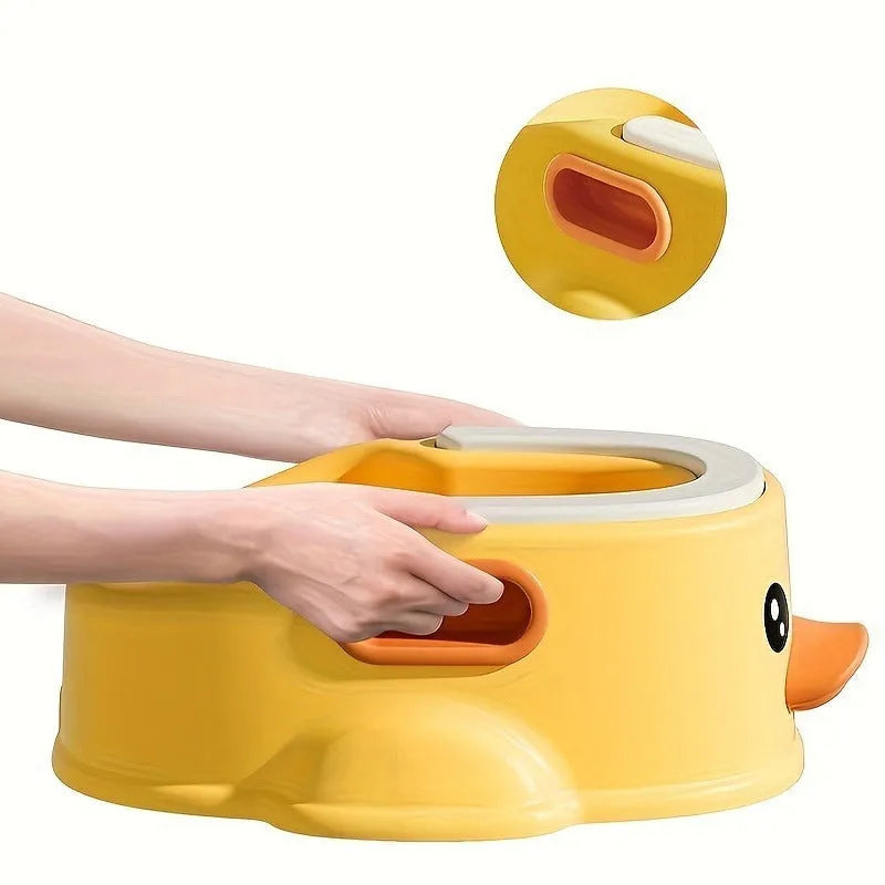 Blue PVC duck-shaped bathtub for washing a dog or cat at home