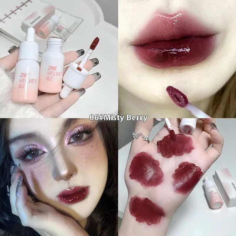 Mirror Lip Lacquer tube in the Milk Huhoo series, showing one of four available shades with 3.5g net content.