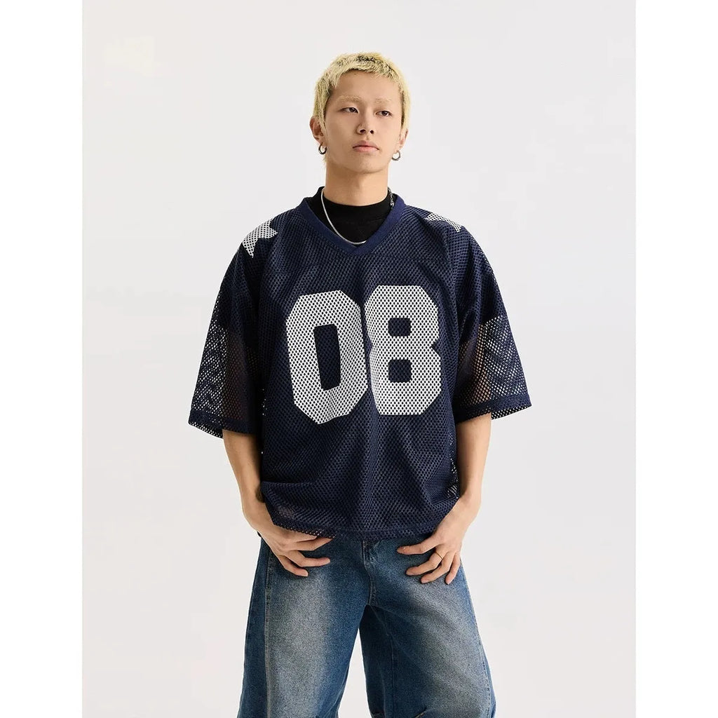 Black loose fit half sleeve pullover shirt with white letter pattern print