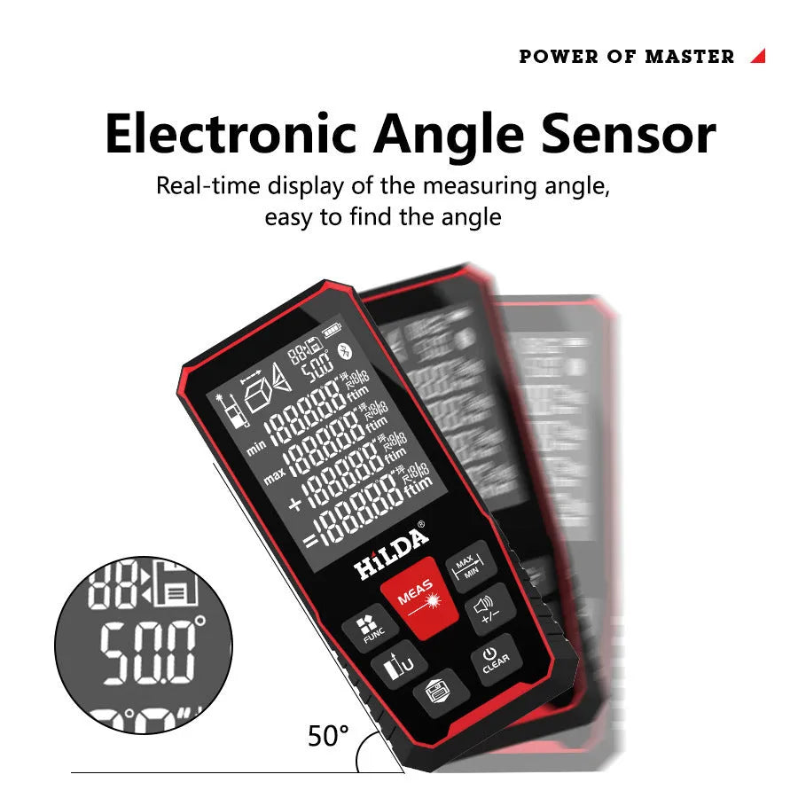 Plastic laser rangefinder measuring device for construction and room measurement up to 120m