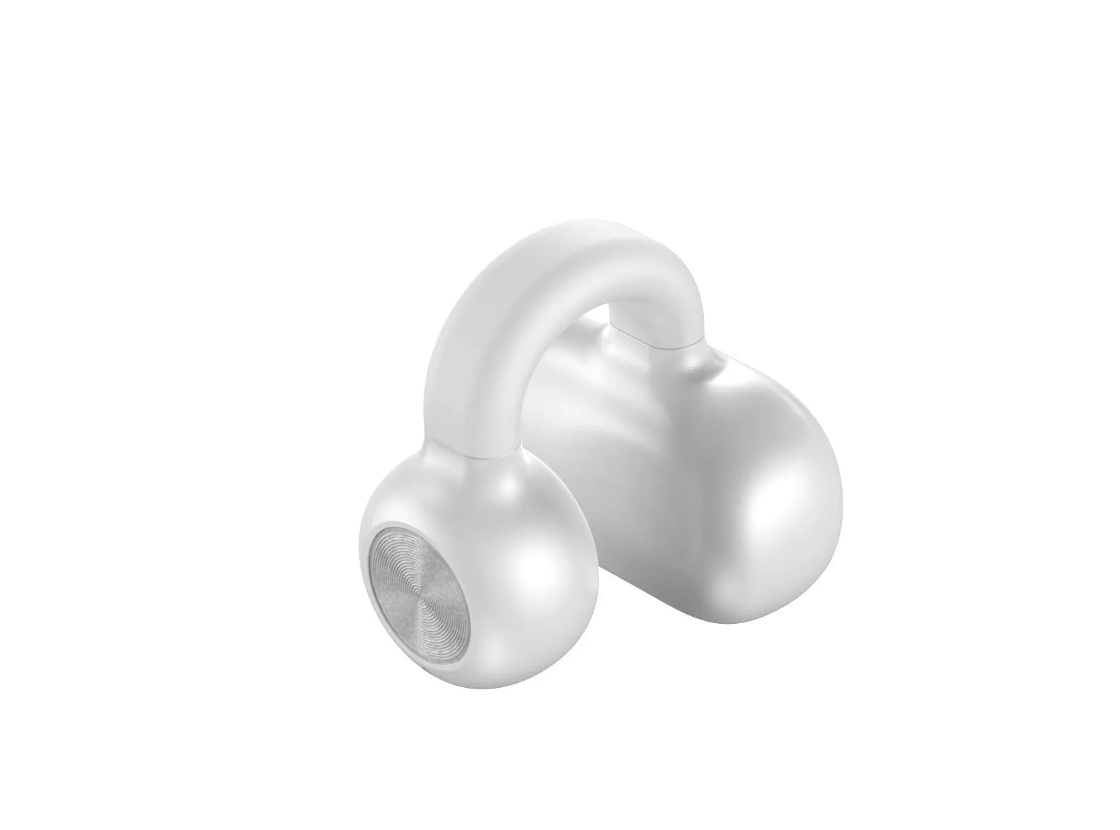 Black wireless Bluetooth clip-on headset with bone conduction technology for exercise