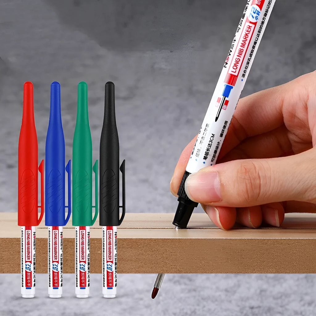 15.2cm quick-dry oil marker pen in black, red, blue and green ink colours for waterproof industrial marking