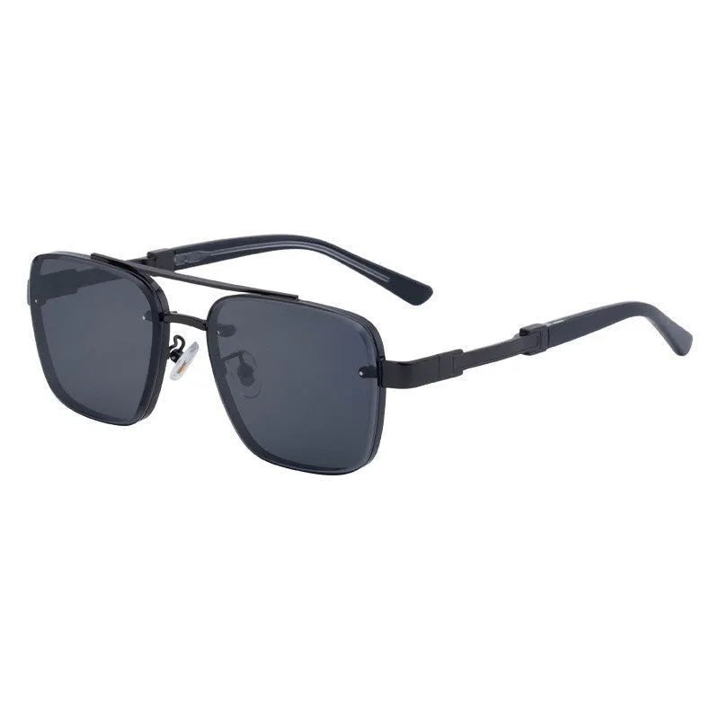 Men's vintage sunglasses with PC lenses in gold double gray colour with European styling