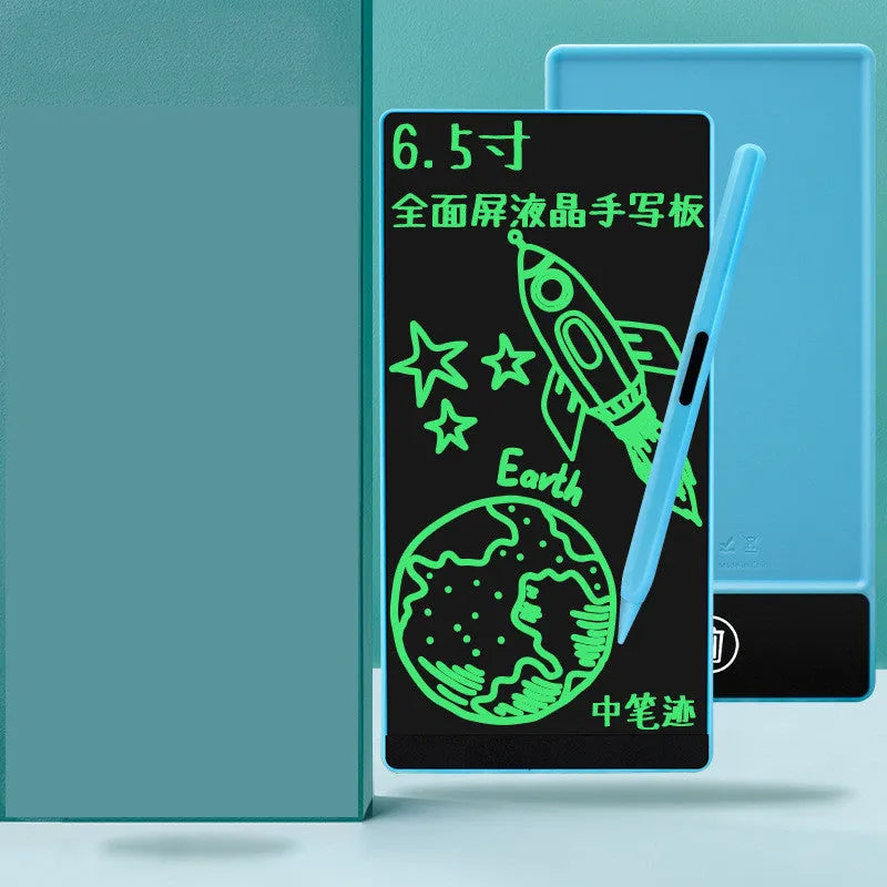 Blue LCD handwriting board with 6.5 inch screen and stylus for student writing