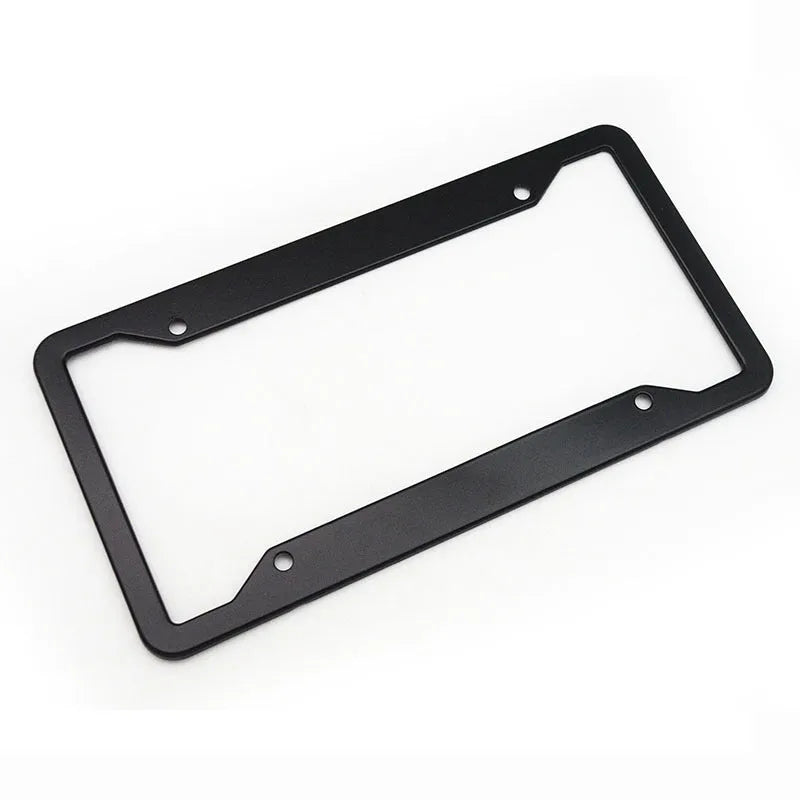 Aluminium alloy licence plate frame in black finish, showing 200x150mm dimensions.