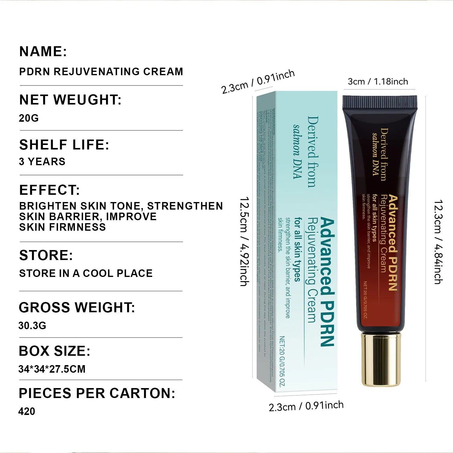 20ml skin-activating hydrating cream tube with firming and wrinkle care properties